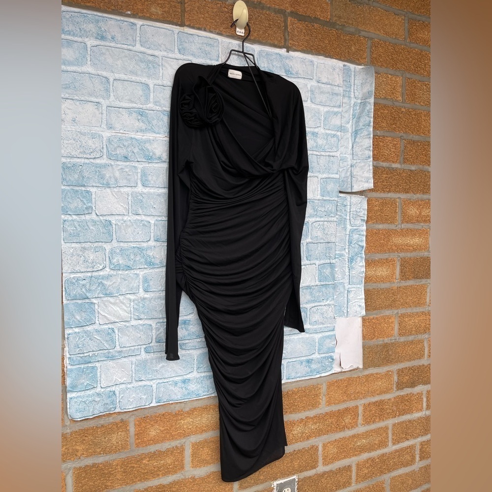 Magda Butrym Jersey Midi Dress With 3d Flower Applique Size 34/4 — image 4 of 8